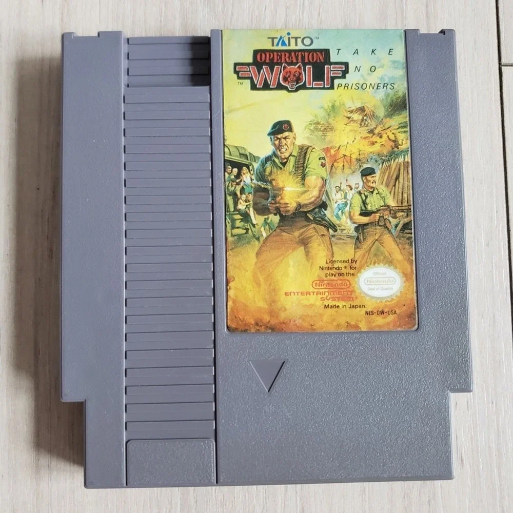 Nintendo NES Games Bundle Super Mario Bros Duck Hunt Operation Wolf Gray Retro